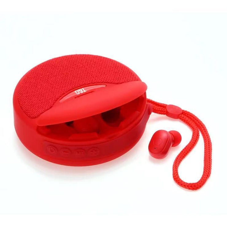 Outdoor Portable Headset Bluetooth Speaker Integrated Wireless 3D Stereo Subwoofer Music Speaker Support TF Card FM Radio